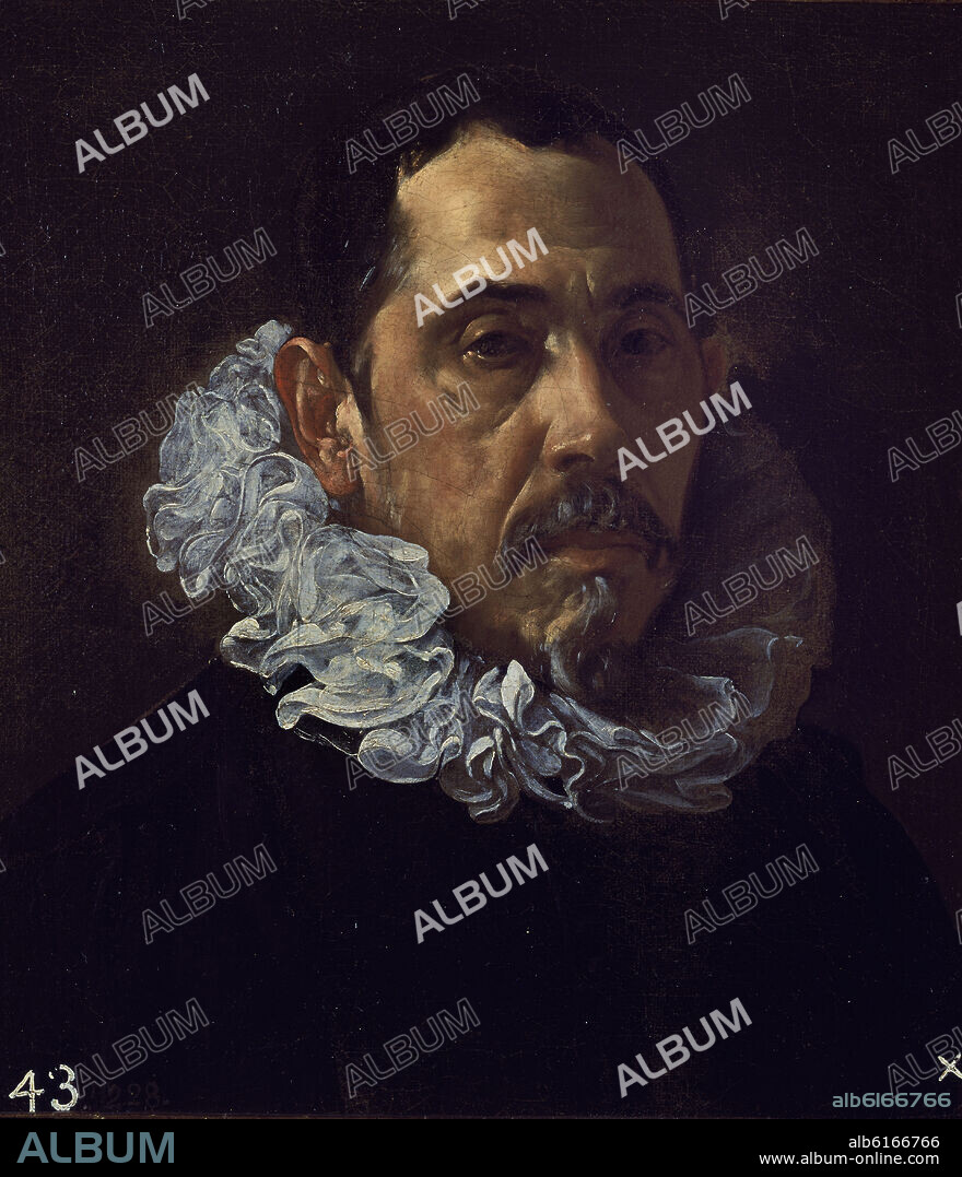 DIEGO VELAZQUEZ (1599-1660). FRANCISCO PACHECO - HACIA 1619-1622  - OLEO/LIENZO - 40 x 36 cm - NP 1209 - BARROCO ESPAÑOL.