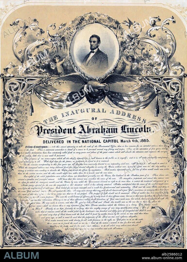 The inaugural address of President Abraham Lincoln delivered in the national Capitol, March 4th, 1865.