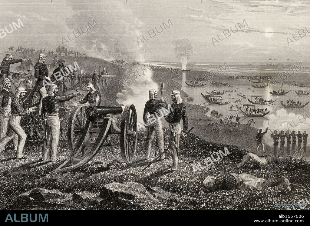 Major Eyre driving the Oude rebels from Allahabad 1857 From The History of the Indian Mutiny published 1858.