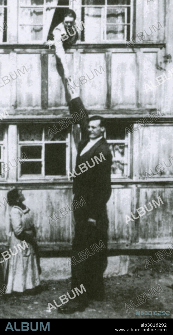 The Dutch giant Jan Van Albert, also known as Johann Albert Kramer, Lofty, Albert Johann Kramer, and Jan Albert. He was reportedly 8'6 tall.
