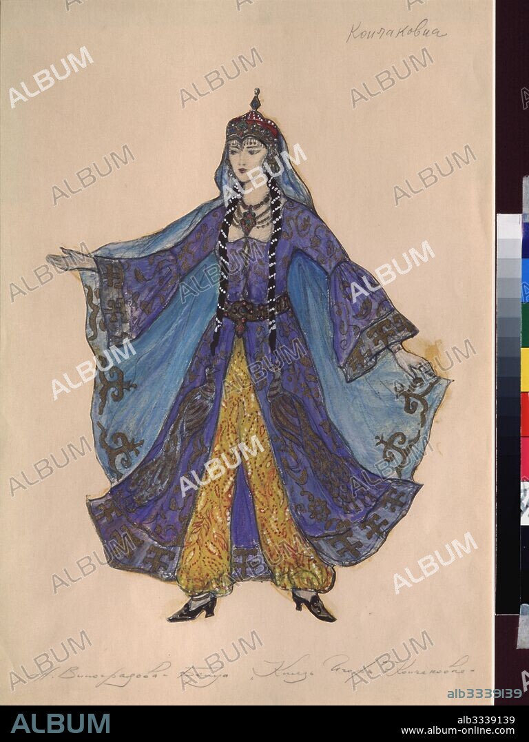 NINA ALEXANDROVNA VINOGRADOVA-BENOIS. Costume design for the opera Prince Igor by A. Borodin.