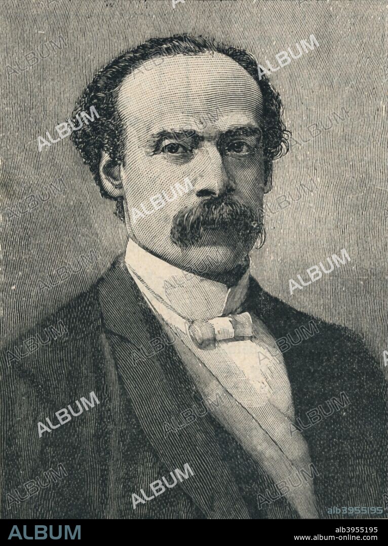 'President Jose Balmaceda', 1902. Jose Manuel Emiliano Balmaceda Fernandez (1840-1891), 11th President of Chile. From Battles of the Nineteenth Century, Vol. II. [Cassell and Company, Limited, London, Paris, New York & Melbourne, 1902].