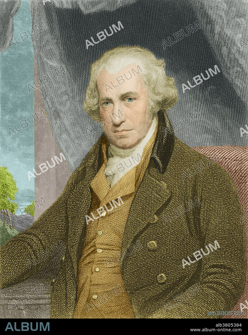 James Watt (1736 - 1819), Scottish inventor and engineer. Watt made vital improvements to the steam engine, contributing to the Industrial Revolution.