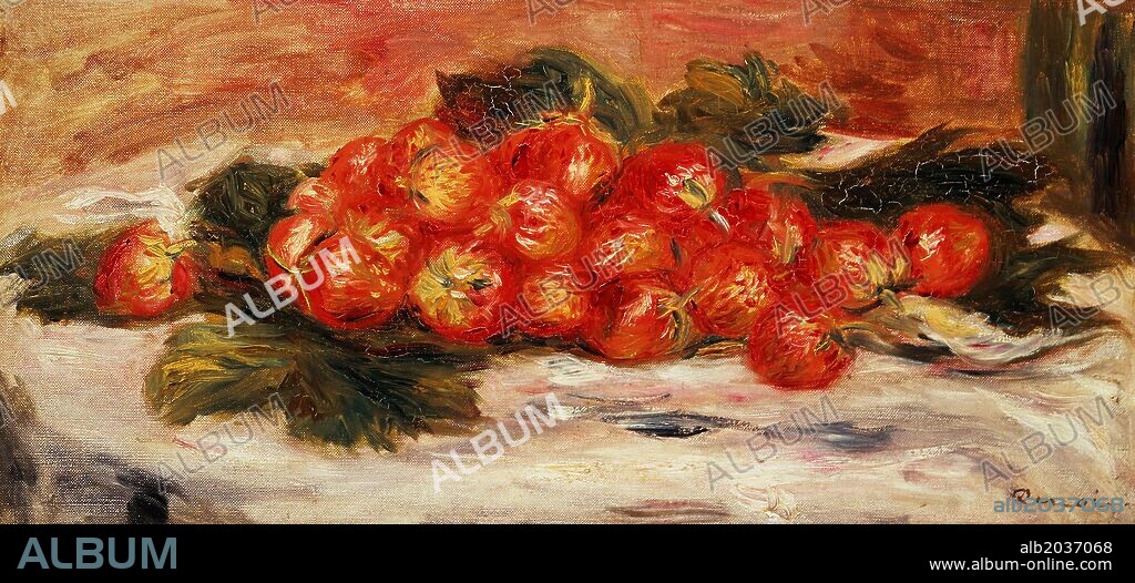 PIERRE AUGUSTE RENOIR. Pierre-Auguste Renoir / 'Las fresas', Óleo sobre lienzo.