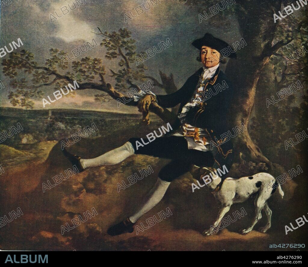 'Portrait of John Plampin', 1752-1755, (1936). John Plampin (1727- 1805) inherited Shimpling and Chadacre Hall, near Lavenham, Suffolk in 1757 the vast acres of land showcase his fortune. By Thomas Gainsborough (1727-1788). Oil on canvas. From "The Studio Volume III" [London Offices of the Studio, London, 1936.].