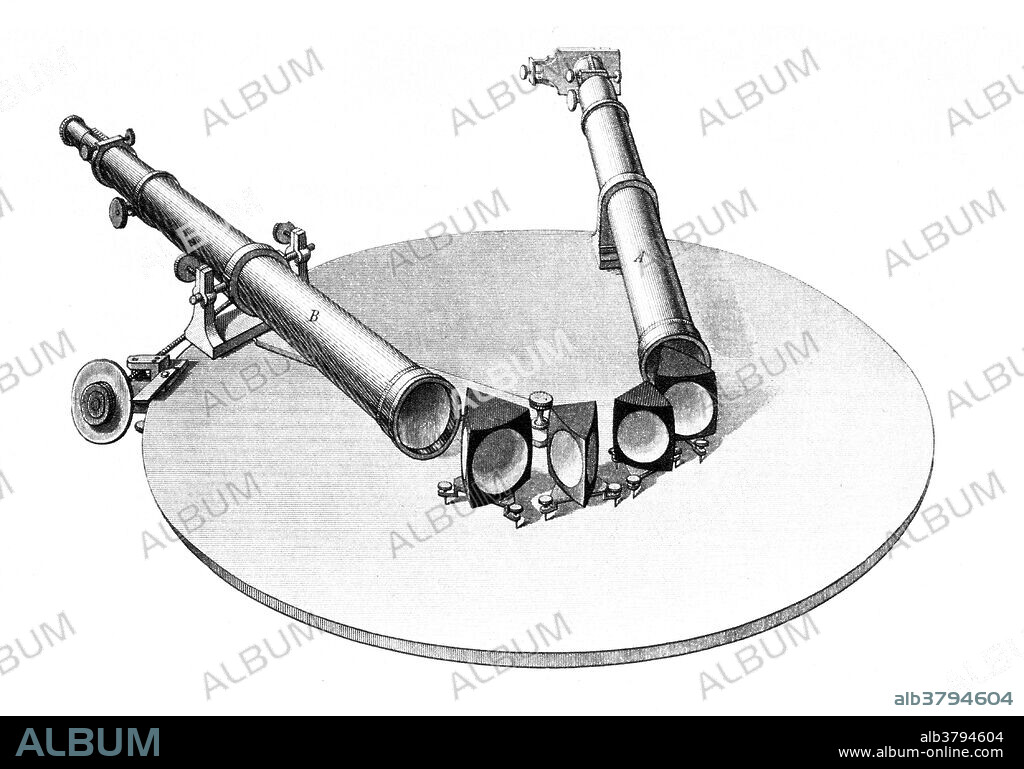 Illustration of a spectroscope taken from the 1861 German edition of Kirchoff's, Studies of the Solar Spectrum and the Spectra of the Chemical Elements'. In 1855 Robert Bunsen had created the Bunsen burner for use in flame tests of various metals and salts: its non-luminous flame did not interfere with the colored flame given off by the test material. This line of work led to the spectroscope. It was Kirchhoff who suggested that similarly colored flames could possibly be differentiated by looking at their emission spectra through a prism. When he shone bright light through such flames, the dark lines in the absorption spectrum of the light corresponded in wavelengths, with the wavelengths of the bright, sharp lines characteristic of the emission spectra of the same test materials. A spectroscope is an instrument for producing and observing spectra. In the 1890's scientists began using spectroscopy for medical research and criminal investigations. The field of toxicology was the first to benefit. Late 19th-century forensic pathologists were enthusiastic about the potential uses of spectroscopic analysis to detect the presence of carbon monoxide and other poisons in blood. A small specimen of blood, diluted in water, absorbed light of certain colors and could be subjected to spectroscopic analysis. This analysis could reveal the presence of carbon monoxide and other poisons. However this technique, using the naked eye to view the spectrum, was imprecise.