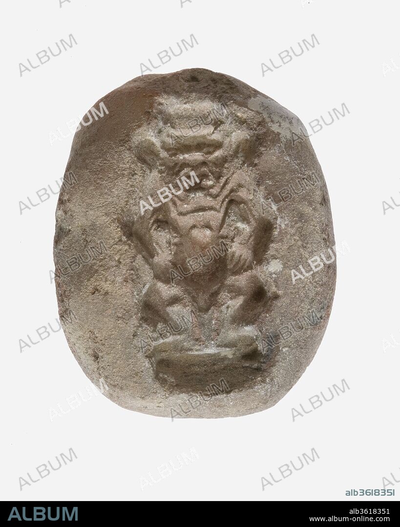 Mold for a Bes Amulet. Dimensions: H. 3.1 cm (1 1/4 in); w. 2.5 cm (1 in). Dynasty: Dynasty 18. Reign: reign of Amenhotep III. Date: ca. 1390-1353 B.C..