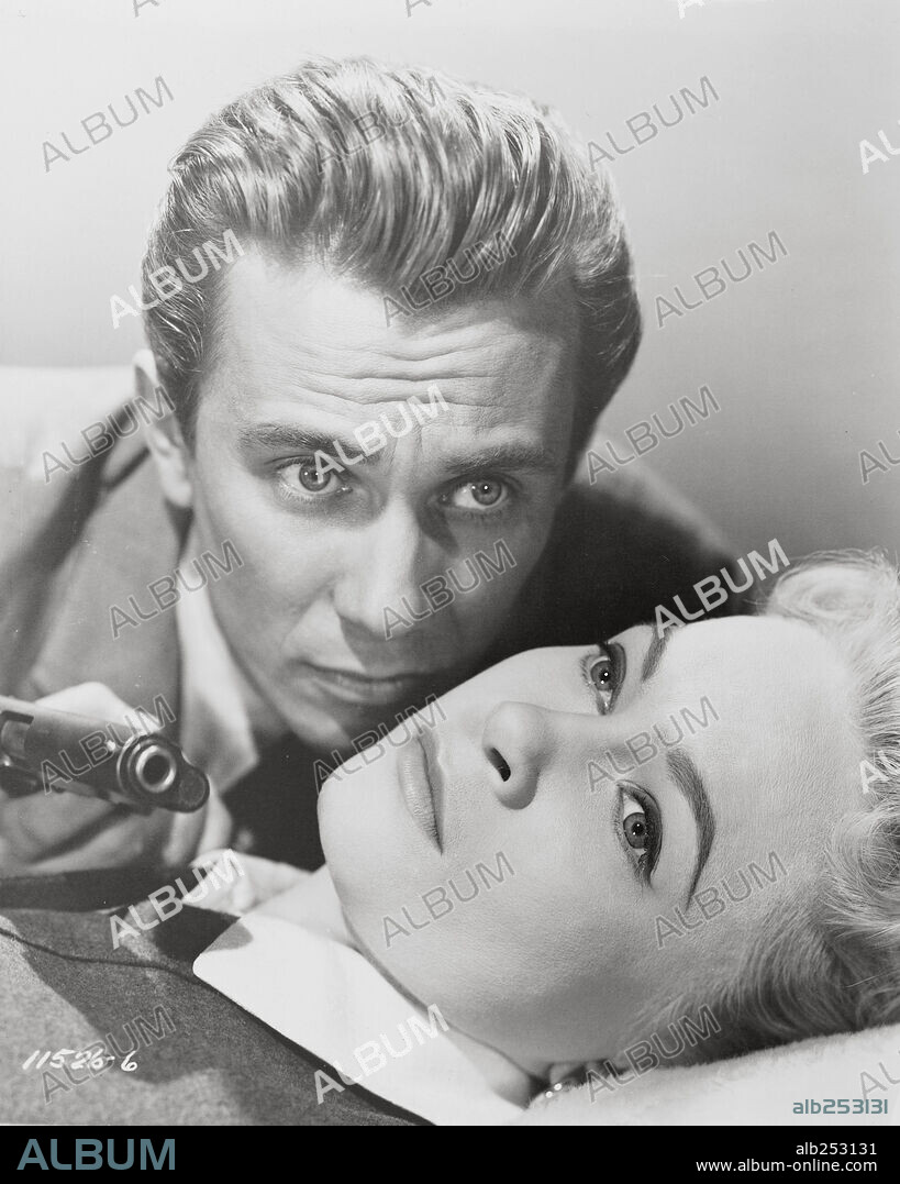 GEORGANN JOHNSON and ROBERT IVERS in SHORT CUT TO HELL, 1957, directed by JAMES CAGNEY. Copyright PARAMOUNT PICTURES.