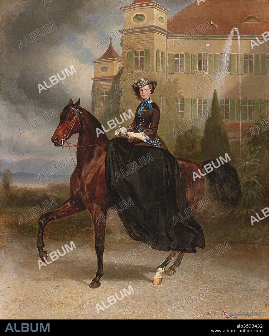 CARL THEODOR VON PILOTY. Elisabeth of Austria as a bride in Possenhofen.