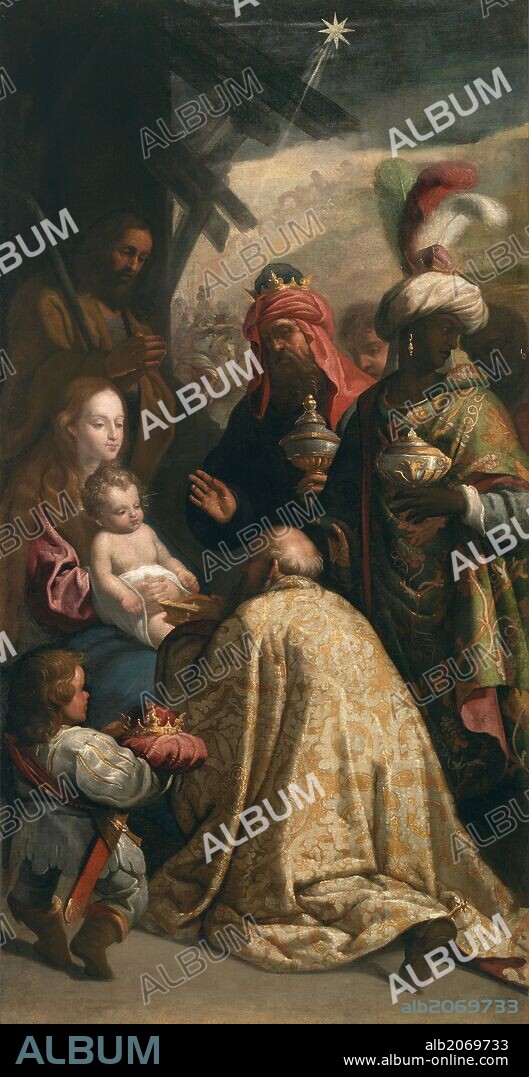 EUGENIO CAXÉS. Eugenio Cajés / 'Adoration of the Magi', 17th century, Spanish School, Oil on canvas, 195 cm x 100 cm, P03180.
