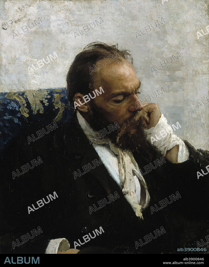 ILYA REPIN. Portrait of Professor Ivanov. Date/Period: 1882. Painting. Oil on canvas. Width: 48.5 cm. Height: 58.5 cm (without frame).