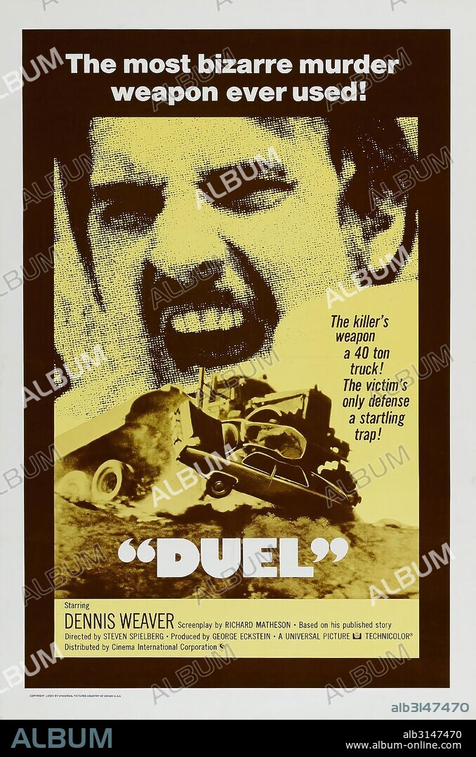 Poster of DUEL, 1971, directed by STEVEN SPIELBERG. Copyright UNIVERSAL PICTURES.