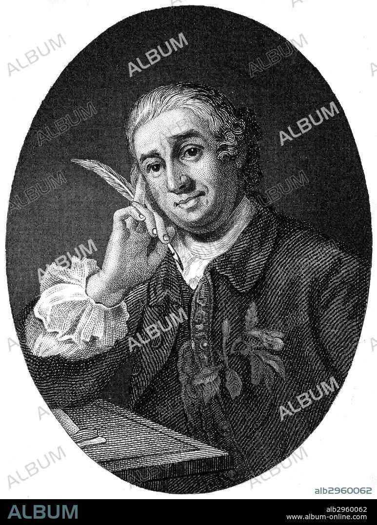 DAVID GARRICK (1717-1779).English actor, producer, and dramatist. Steel engraving, English, 19th century, after William Hogarth.