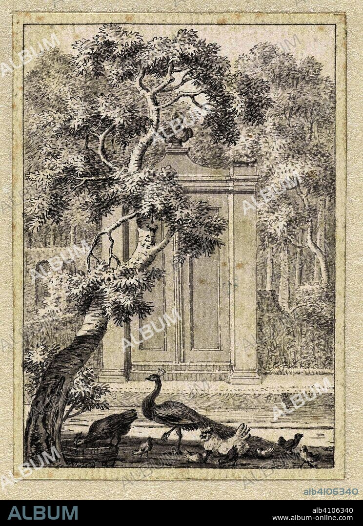 Garden with monumental entrance to a park. Draughtsman: Johannes de Bosch. Dating: 1778. Measurements: h 97 mm × w 70 mm.