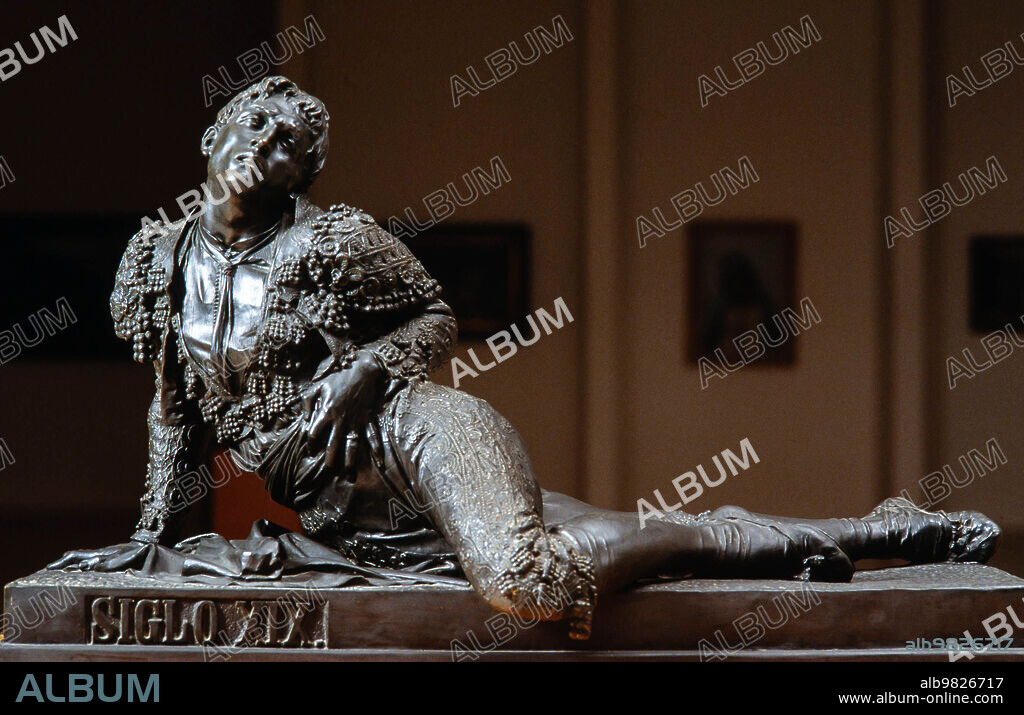 Rossend Nobas / 'Torero herido', 1871, Bronce, 74,3 x 129,3 x 61,7 cm. Museu Nacional d'Art de Catalunya.