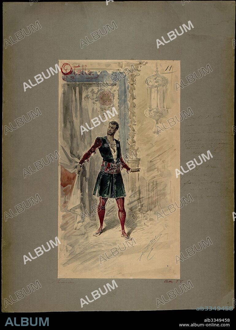 ALFREDO EDEL. Costume design for the opera Otello by Giuseppe Verdi, world premiere, La Scala, 5 February 1887.