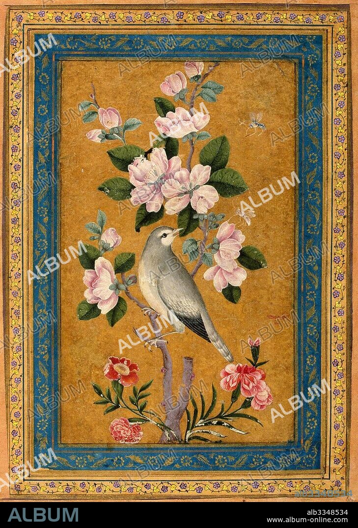 YUSUF ZAMAN. Bird Perching on a Blossoming Branch.