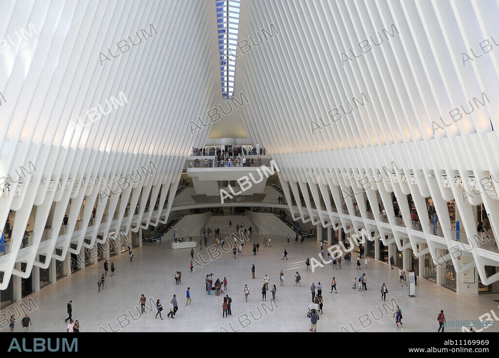 Oculus, architect Santiago Calatrava, World Trade Center Transportation Hub, Financial District, Manhattan, New York City, United States of America, North America.
