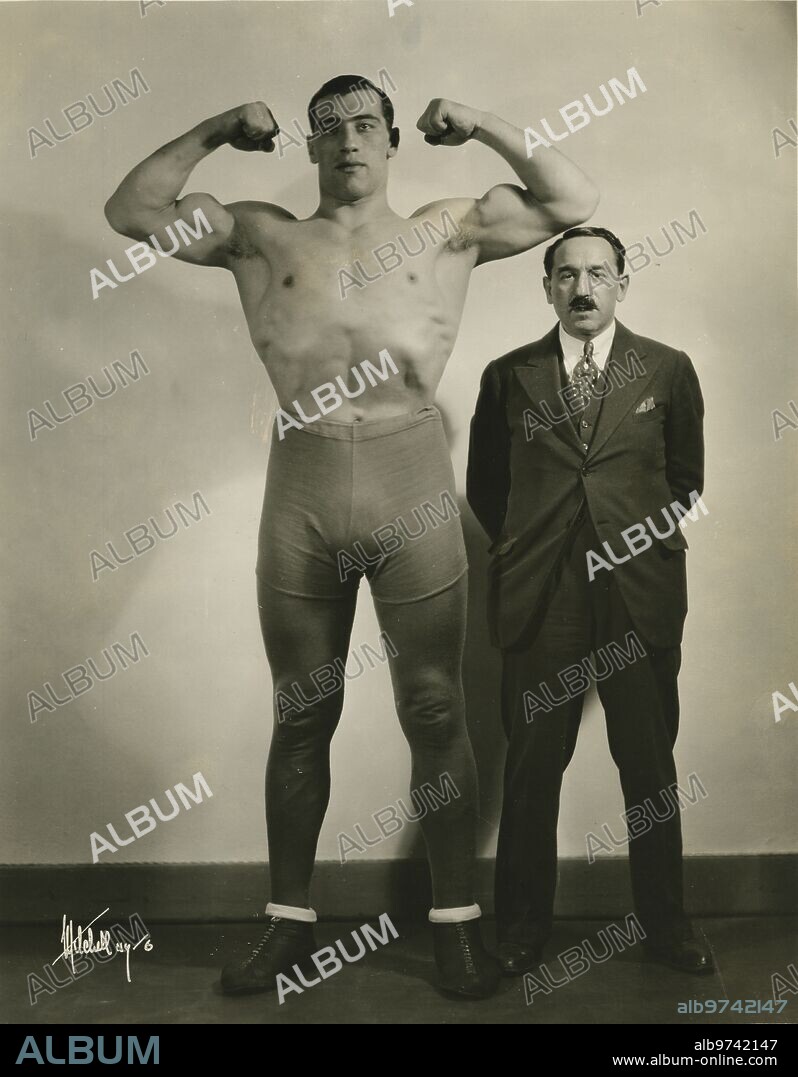 1928. Primo Carnera with his manager, Leon See.