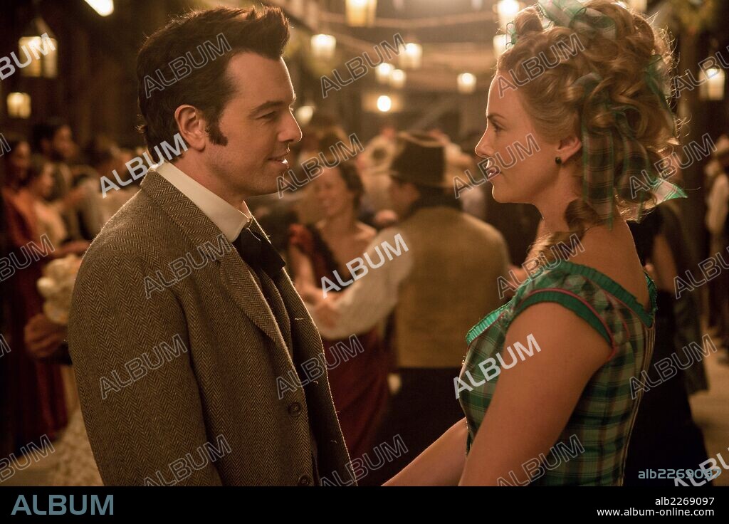 CHARLIZE THERON and SETH MACFARLANE in A MILLION WAYS TO DIE IN THE WEST, 2014, directed by SETH MACFARLANE. Copyright MEDIA RIGHTS CAPITAL.