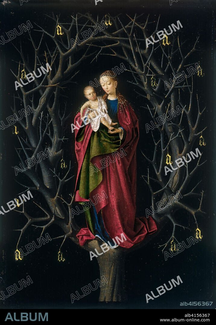 CHRISTUS PETRUS. Petrus Christus (Baerle-Duc, c. 1410-Brujas, 1475/1476). La Virgen del árbol seco (hacia 1465). Óleo sobre tabla. 14,7 x 12,4 cm.
