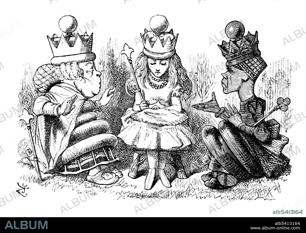 Through the Looking-Glass, and What Alice Found There (1871) is a novel by Lewis Carroll, the sequel to Alice's Adventures in Wonderland (1865). Set six months later than the earlier book, Alice again enters a fantastical world, this time by climbing through a mirror into the world that she can see beyond it. The White and Red Queens are fictional characters who appear in Through the Looking-Glass. John Tenniel (1820-1914) was an English illustrator, graphic humourist, and political cartoonist prominent in the second half of the 19th century. He was knighted for his artistic achievements in 1893. Tenniel is remembered especially as the principal political cartoonist for Punch magazine for over 50 years, and for his illustrations to Lewis Carroll's Alice's Adventures in Wonderland (1865) and Through the Looking-Glass, and What Alice Found There (1871).