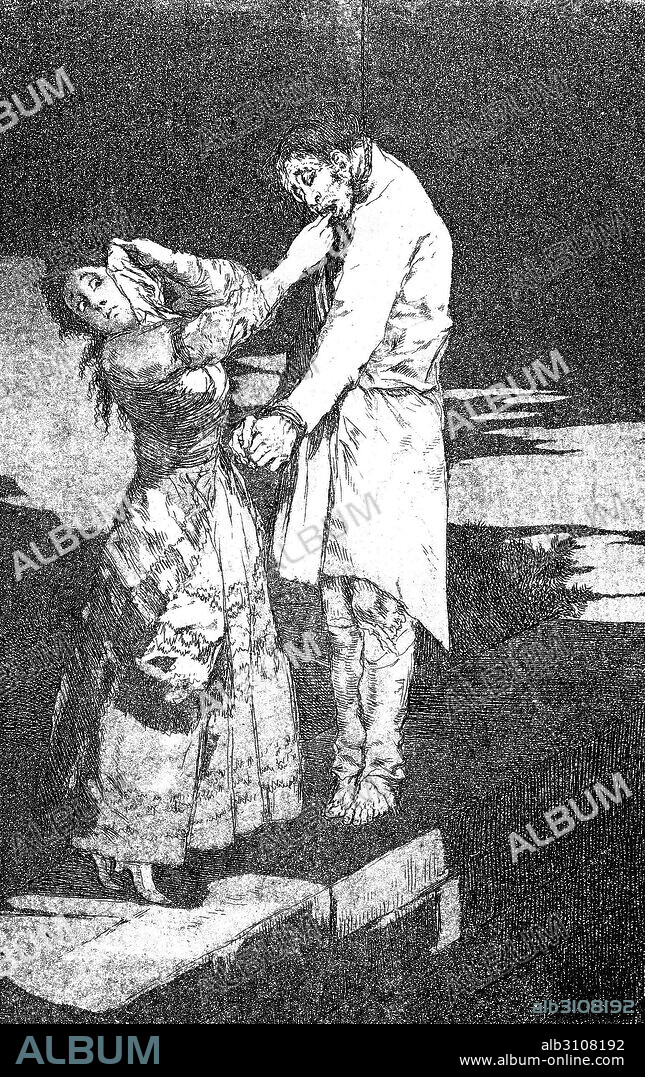 FRANCISCO DE GOYA. Capricho Nº 12: A caza de dientes.