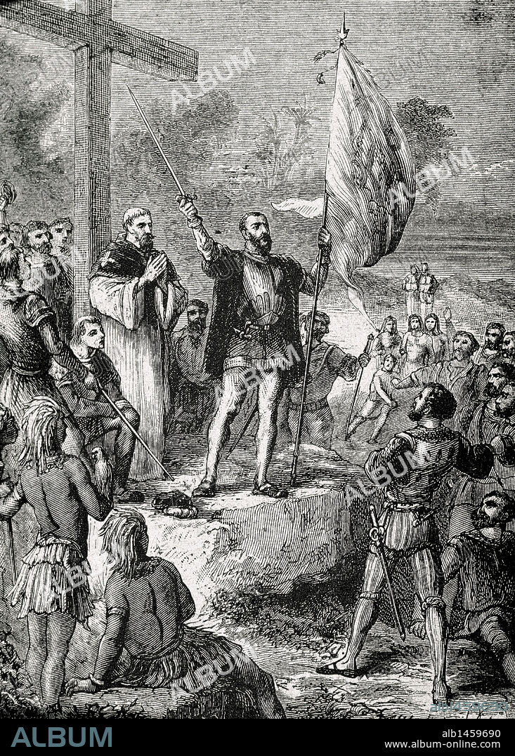 Pedro Alvares Cabral (ca.1467-1520). Portuguese navigator and explorer. Discoverer of Brazil. Cabral took possession of Brazil. Engraving.