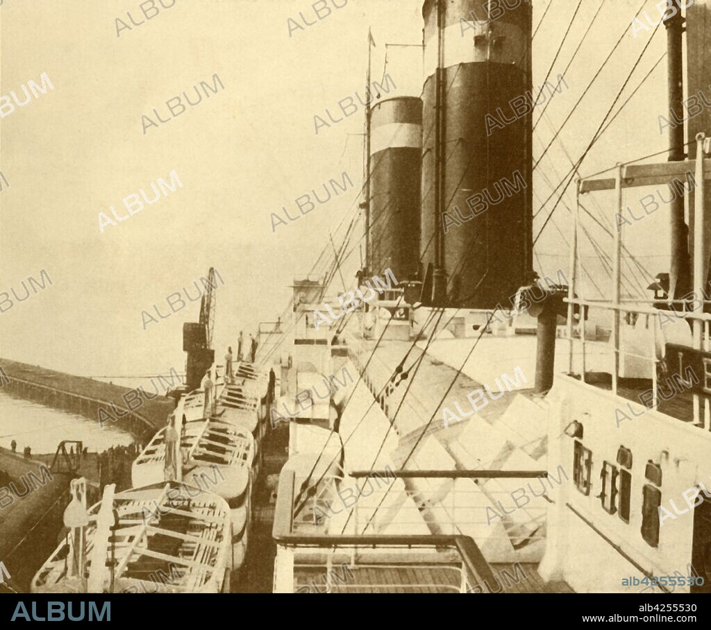 'Boat Deck of the "Leviathan".', c1930. From "The Wonder Book of Ships", edited by Harry Golding. [Ward, Lock & Co., Limited, London and Melbourne, ].