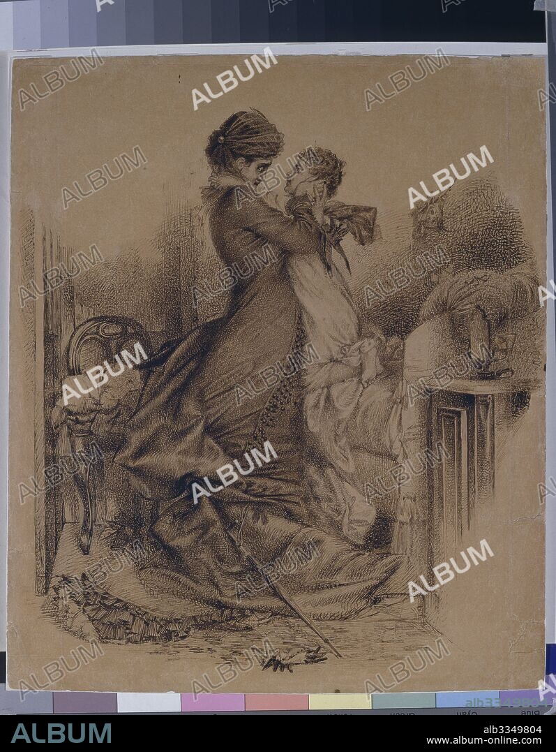 MIKHAIL ALEXANDROVICH VRUBEL. Anna Karenina meets with her son (Illustration for novel Anna Karenina by Leo Tolstoy).