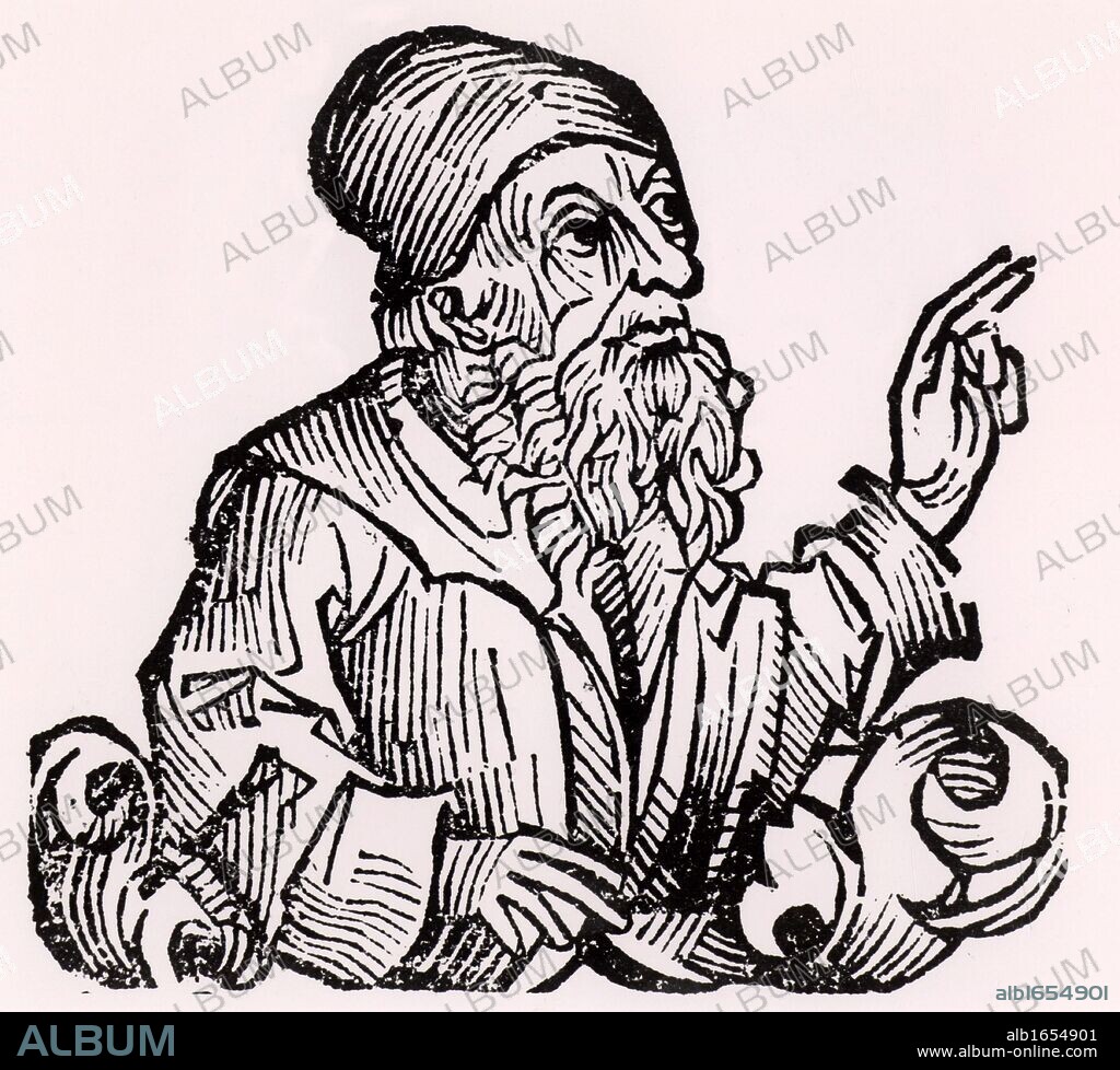 Boethius (Anicius Manlius Severinus - c480-524) Roman philosopher and statesman. His commentaries on Aristotle and the Neoplatonist philosopher Porphyry became the standard medieval European texts on Logic. Woodcut from "Liber chronicarum mundi" (Nuremberg Chronicle" by Hartmann Schedel (Nuremberg, 1493). (Photo by: Universal History Archive/UIG via Getty Images).