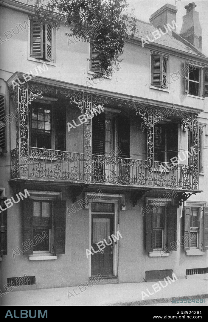 A second storey veranda: wrought iron, Rococo design, 1926. From The Architectural Forum Volume XLIV [Rogers and Manson, New York, 1926].
