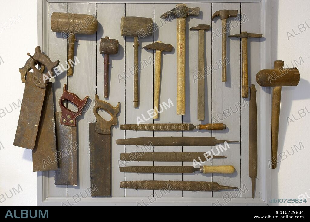 Carpenter´s tools. Boinas La Encartada Museum. Balmaseda. Vizcaia. Basque Country. Spain.