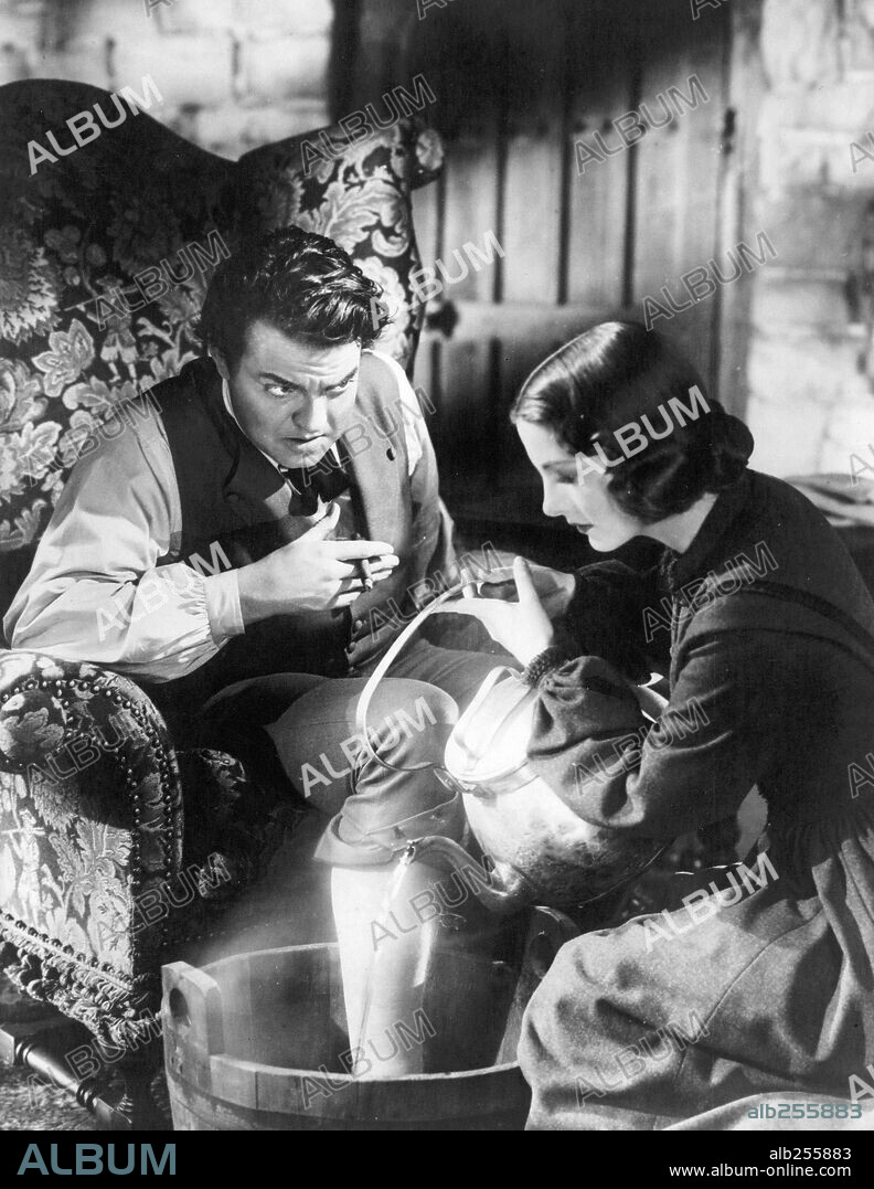 JOAN FONTAINE y ORSON WELLES en ALMA REBELDE, 1944 (JANE EYRE), dirigida por ROBERT STEVENSON. Copyright 20TH CENTURY FOX.