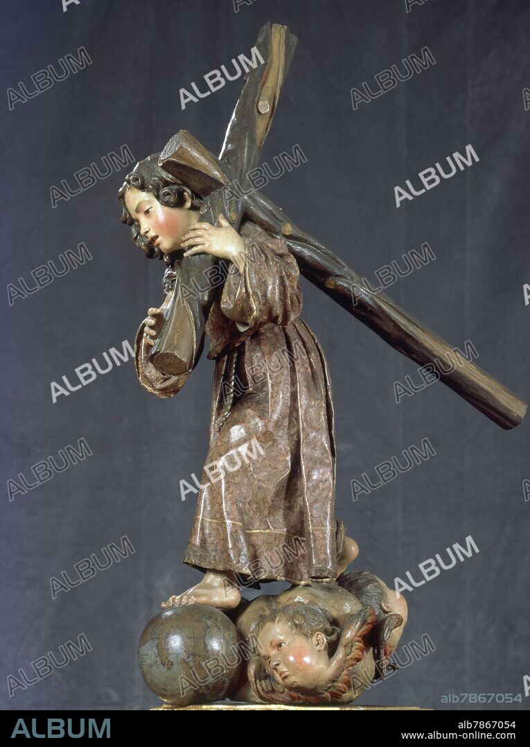 ALONSO CANO. NIÑO JESUS NAZARENO, 1657/60, ESCULTURA DE MADERA POLICROMADA DE 57cm.