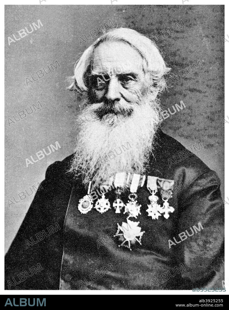 Samuel Finley Breese Morse, American inventor, 1866 (1955). Morse was the father of American photography and Mathew Brady's first instructor in the art of daguerreotypy. He is better known as the inventor of Morse Code. From a wet plate taken when Morse was 75. A print from Mathew Brady Historian with a Camera by James D Horan, Bonanza Books, New York, 1955.