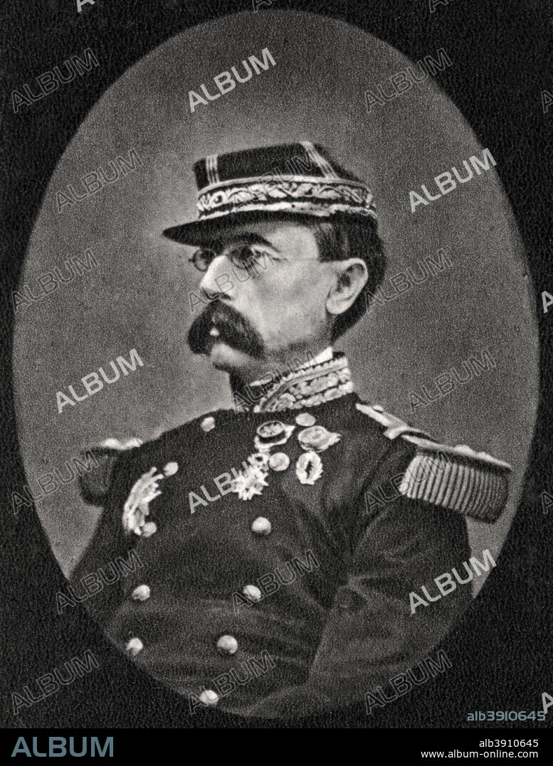 General Louis Faidherbe in 1870, (1865-1905). Faidherbe (1818-1889) was a soldier and a colonial administrator. While serving in Senegal he created the Senegalese Tirailleurs, a French Army corps recruited from France's colonies in West Africa. In the Franco-Prussian War of 1870-1871 he commanded the Army of the North. A photograph from Album de Photographies dans L'Intimite de Personnages Illustres, 1865-1905, 4th album, Editions MD, Paris.