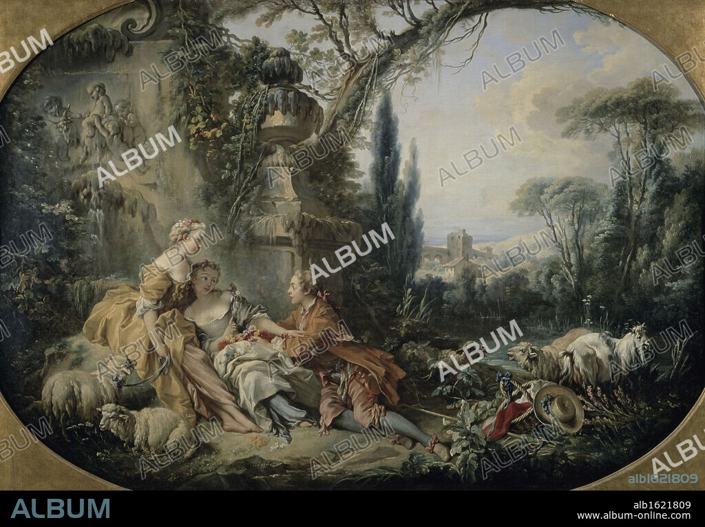 FRANÇOIS BOUCHER. The Den Or Charmes Of Rural Life Le Nid Ou Charmes De La Vie Champetre Francois Boucher (1703-1770 French) Musee du Louvre, Paris, France.