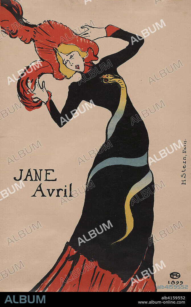 Jane Avril. Henri de Toulouse-Lautrec; French, 1864-1901. Date: 1899. Dimensions: 556 × 309 mm (image, incl. stray marks); 556 × 376 mm (sheet). Color lithograph on tan wove paper. Origin: France.