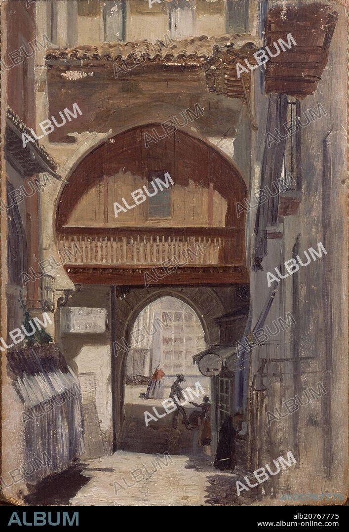 MANUEL GOMEZ MORENO GONZALEZ (1834-1918). PUERTA DE BIBARRAMBLA TAMIEN CONOCIDA COMO LA PUERTA DE LAS OREJAS - O/T - 19x13.