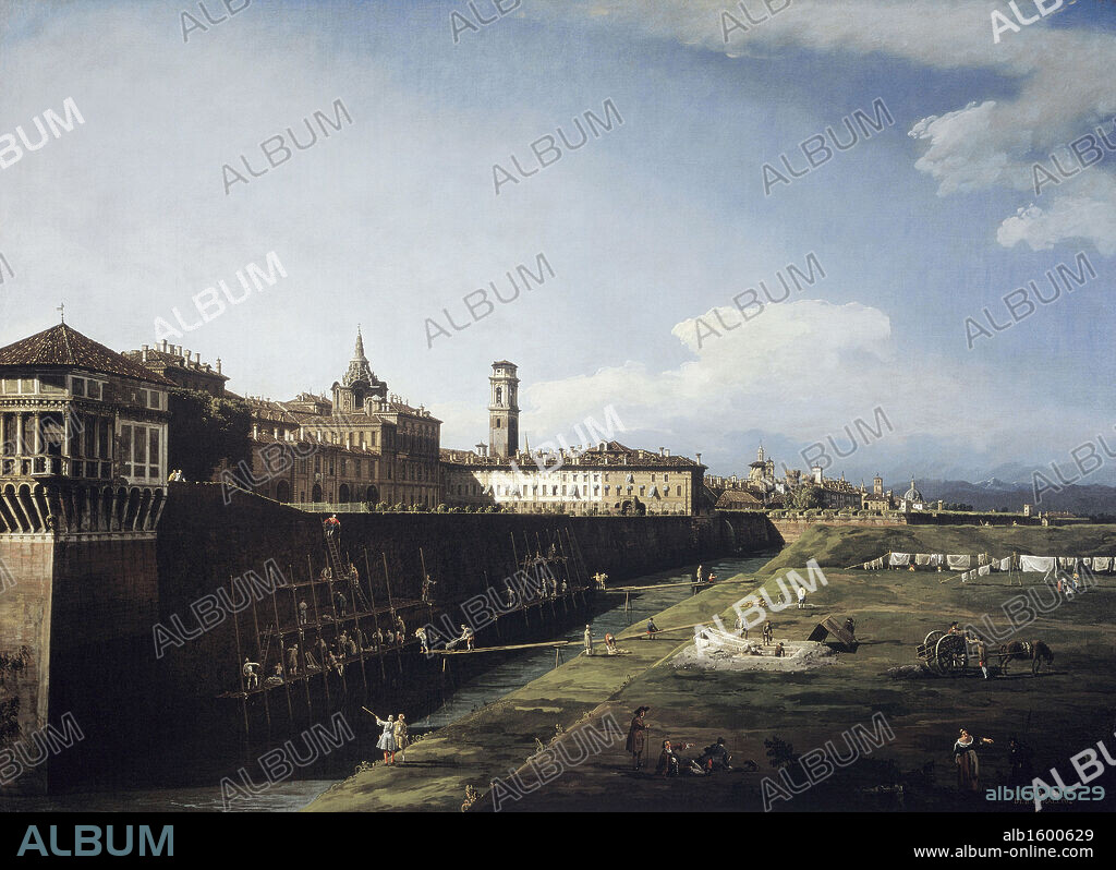 View Of Torino (Turin) From The Royal Gardens  Bernardo Bellotto (1721-1780 Italian)  Oil On Canvas  Pinacoteca Sabauda, Torino, Italy.