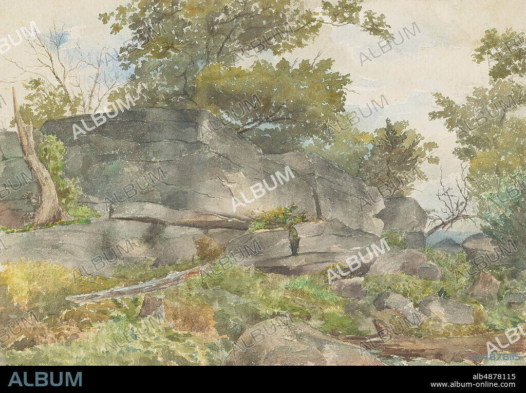 Augustus Abel Gibson, Bastion Rock, E. Fryeburg, 1882, watercolor over graphite on off-white wove paper, 11 1/4 in. x 16 3/16 in. (28.58 cm. x 41.12 cm.).