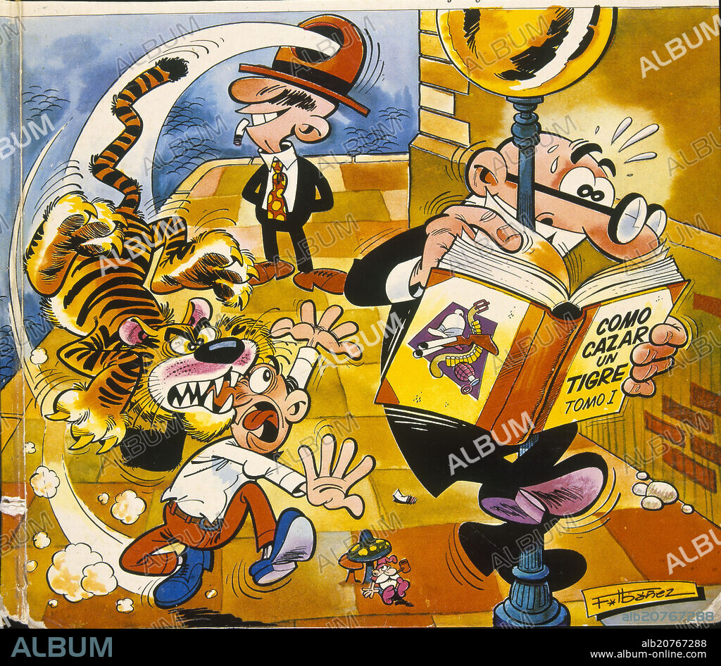 FRANCISCO IBAÑEZ TALAVERA (1936-). VIÑETA DE UN COMIC DE MORTADELO Y FILEMON.