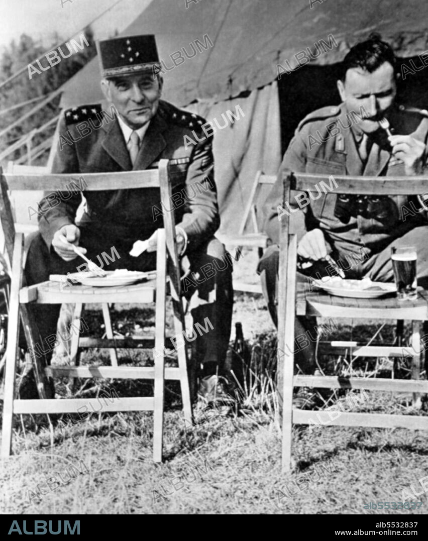 General de Lattre de Tassigny, Commander of Western Union Land Forces and Lieut. General Sir Charles Keightley in Germany. Jean Joseph Marie Gabriel de Lattre de Tassigny (2 February 1889 - 11 January 1952) was a French general d'armee during World War II and the First Indochina War. He was posthumously elevated to the dignity of Marshal of France in 1952. General Sir Charles Frederic Keightley, GCB, GBE, DSO, DL (24 June 1901 - 17 June 1974) was a senior British Army officer who served during and following the Second World War.