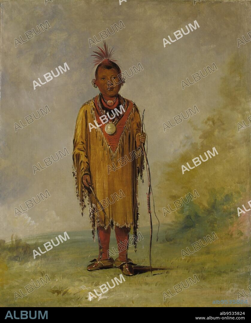 GEORGE CATLIN. Me-sóu-wahk, Deer's Hair, Favorite Son of Kee-o-kúk. oil on canvas. Date: 1835.