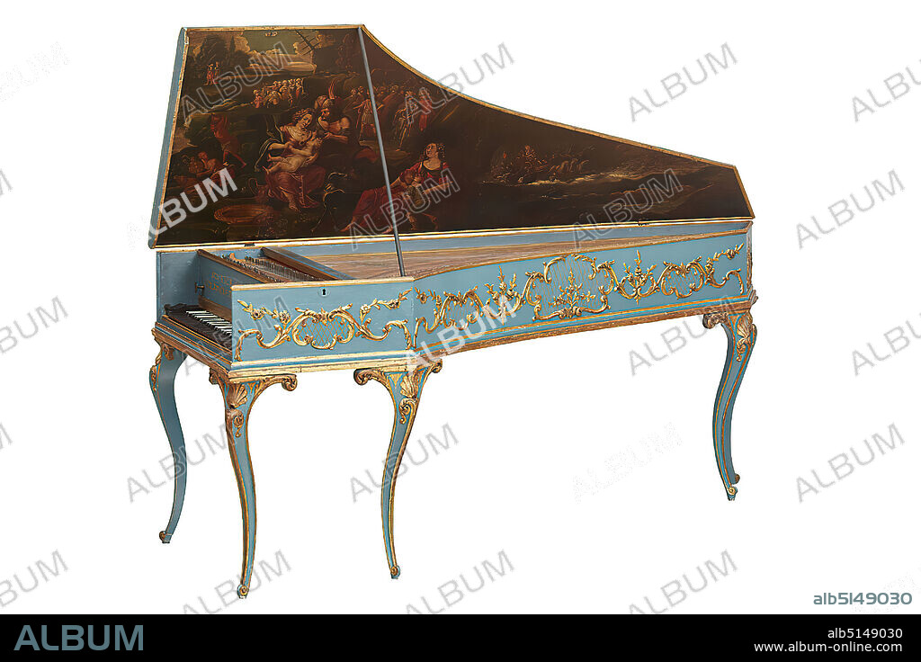 Johann Daniel Dulcken, harpsichord, wood, total: length: 2212 mm; width: 847 mm; height: 256 mm; weight: 39,5 kg, inscription: on the knight's rib JOHANNES DANIEL DULCKEN ME FECIT ANTWERPAE 1755, keyboard instruments, rococo.