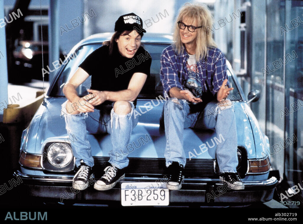 DANA CARVEY y MIKE MYERS en WAYNE'S WORLD: ¡QUÉ DESPARRAME!, 1992 (WAYNE'S WORLD). Copyright PARAMOUNT PICTURES / MARKS, ELLIOT.