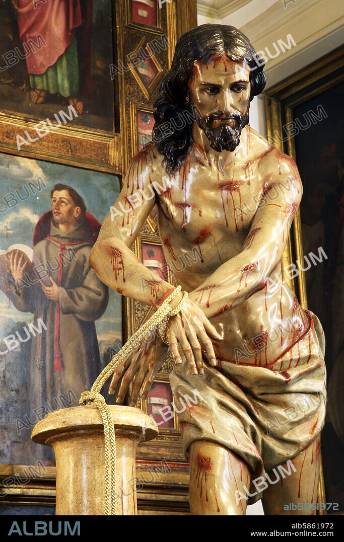 Jumilla; Convento / Santuario de Santa Ana del Monte; imagen del "Cristo atado a la columna" (Francisco Salzillo).