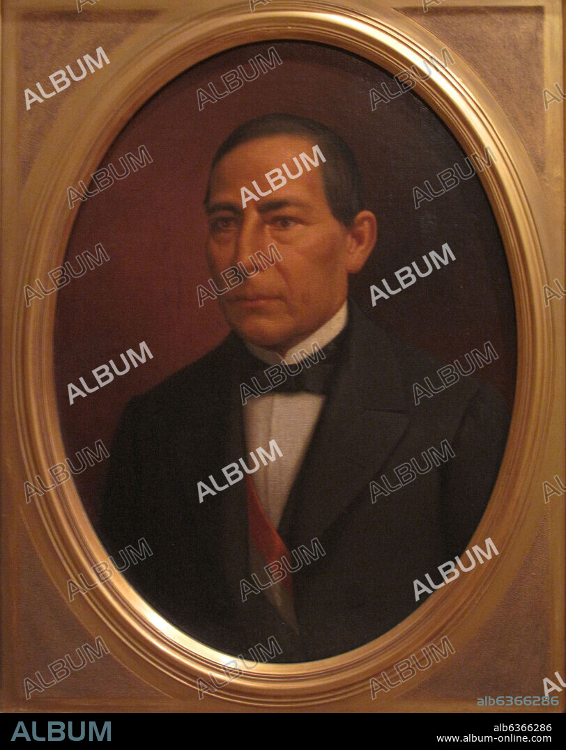 TIBURCIO SÁNCHEZ DE LA BARQUERA. BENITO JUAREZ - 1862 - CUADRO EXPUESTO EN EL RECINTO DE HOMENAJE A BENITO JUAREZ.
