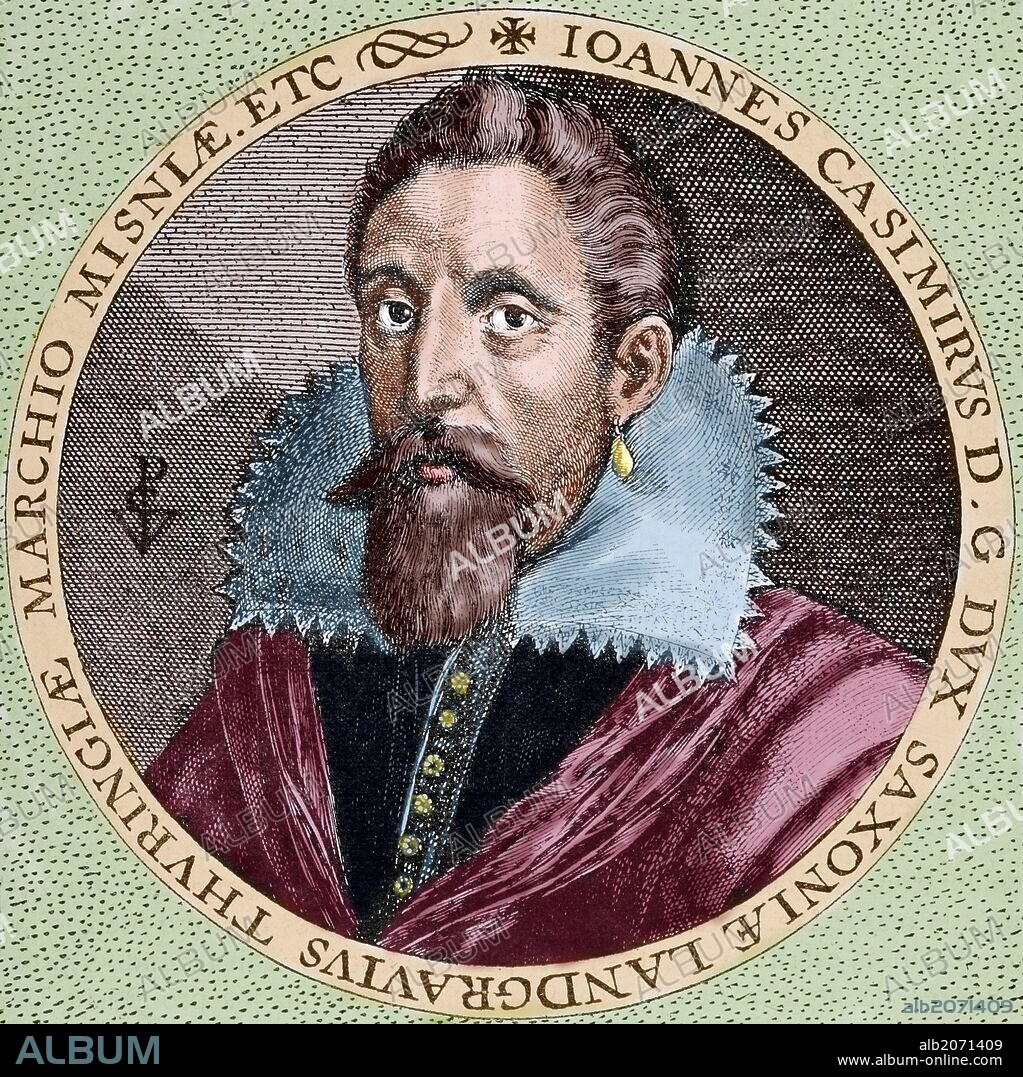 John Casimir, Count Palatine of Simmern (1543-1592). German prince. Engraving. Colored.